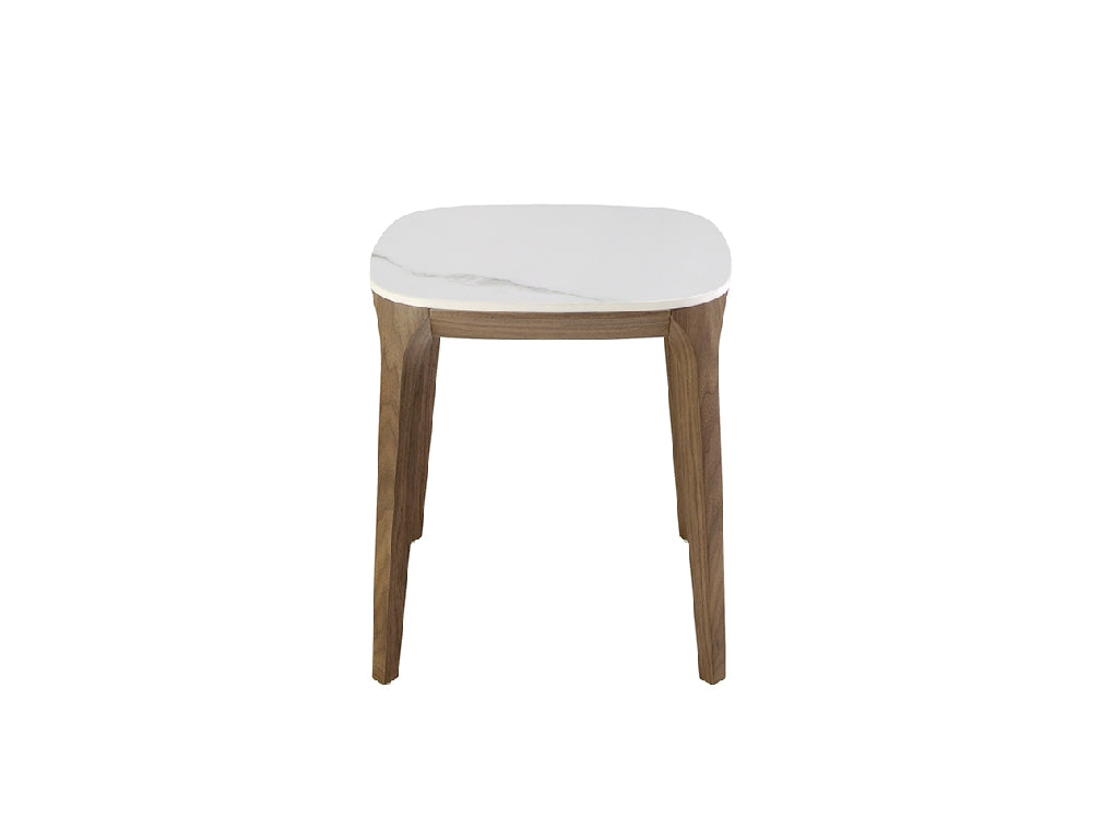 Masa Laterala din Portelan Marmorat si Nuc Angel Cerda