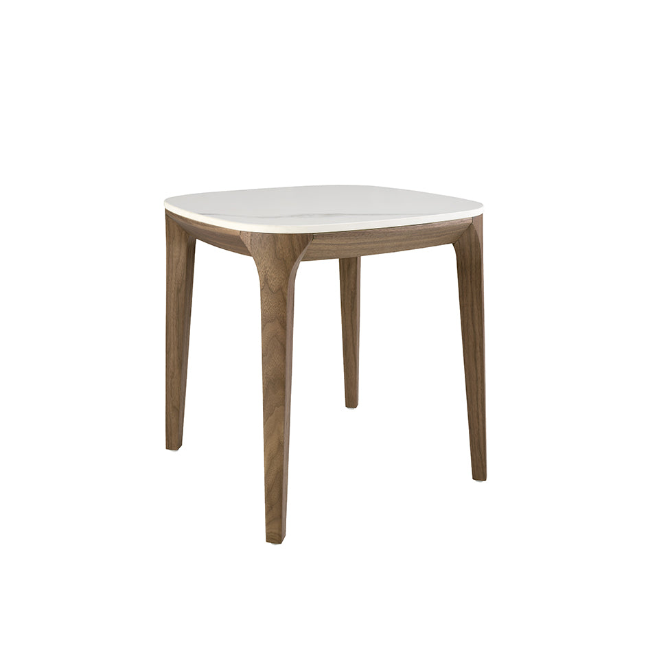 Masa Laterala din Portelan Marmorat si Nuc Angel Cerda