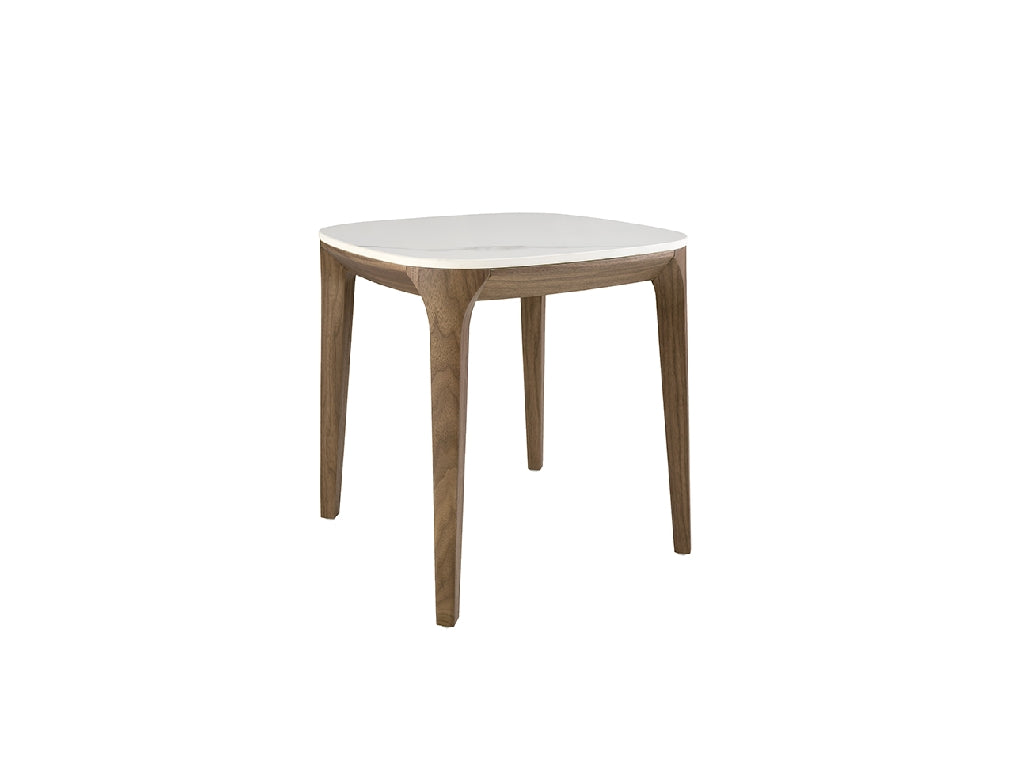 Masa Laterala din Portelan Marmorat si Nuc Angel Cerda