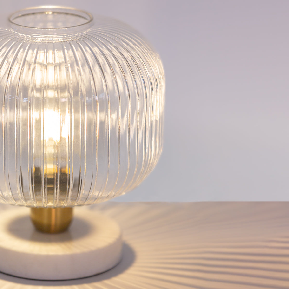 Veioza de Masa din Sticla Metal Marmura Thai Natura