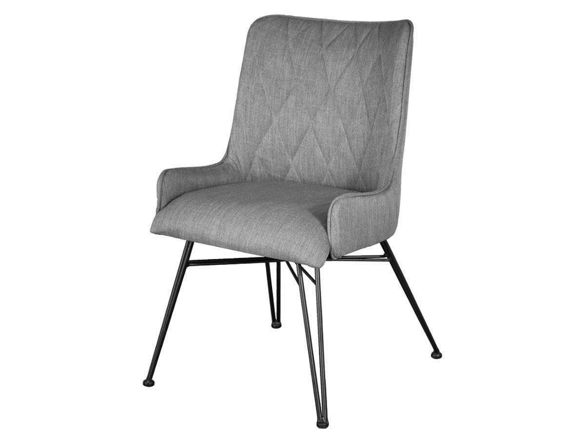 Scaun Retro Tapitat cu Picioare Metalice Gri Livin Hill