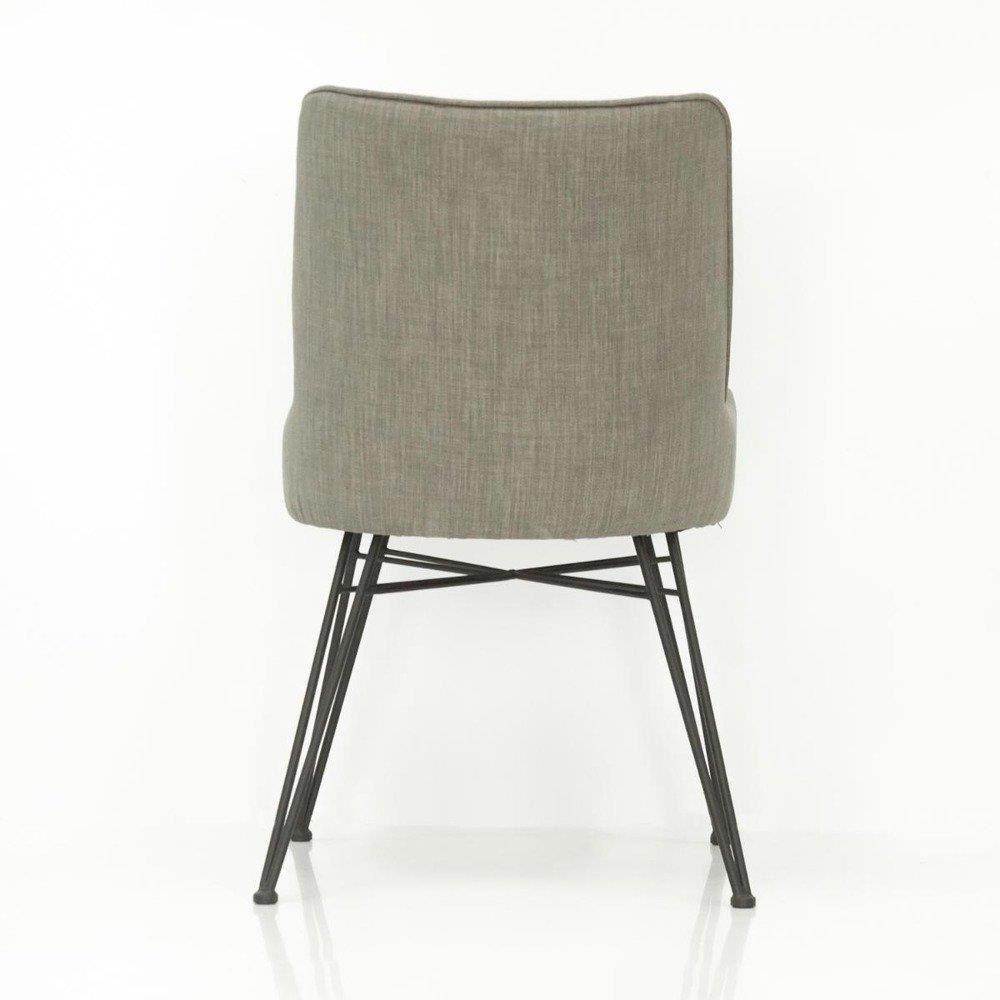 Scaun Retro Tapitat cu Picioare Metalice Gri Livin Hill