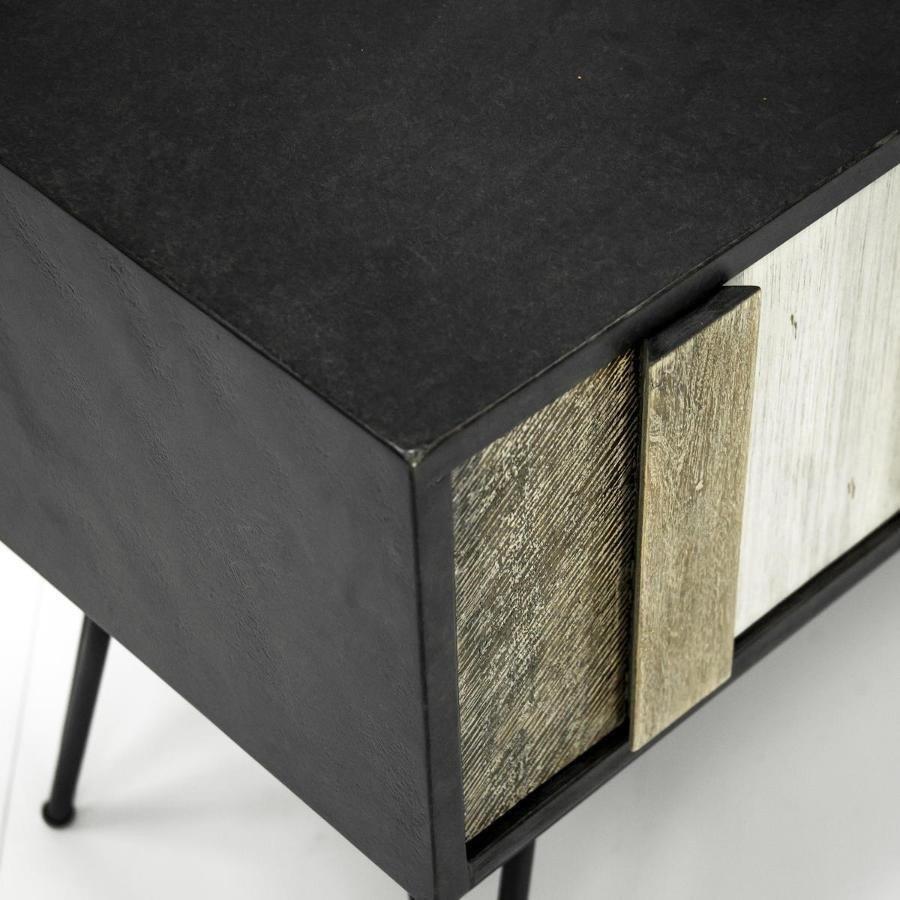 Comoda TV Retro cu Fronturi din Lemn Masiv si Picioare Metalice Livin Hill