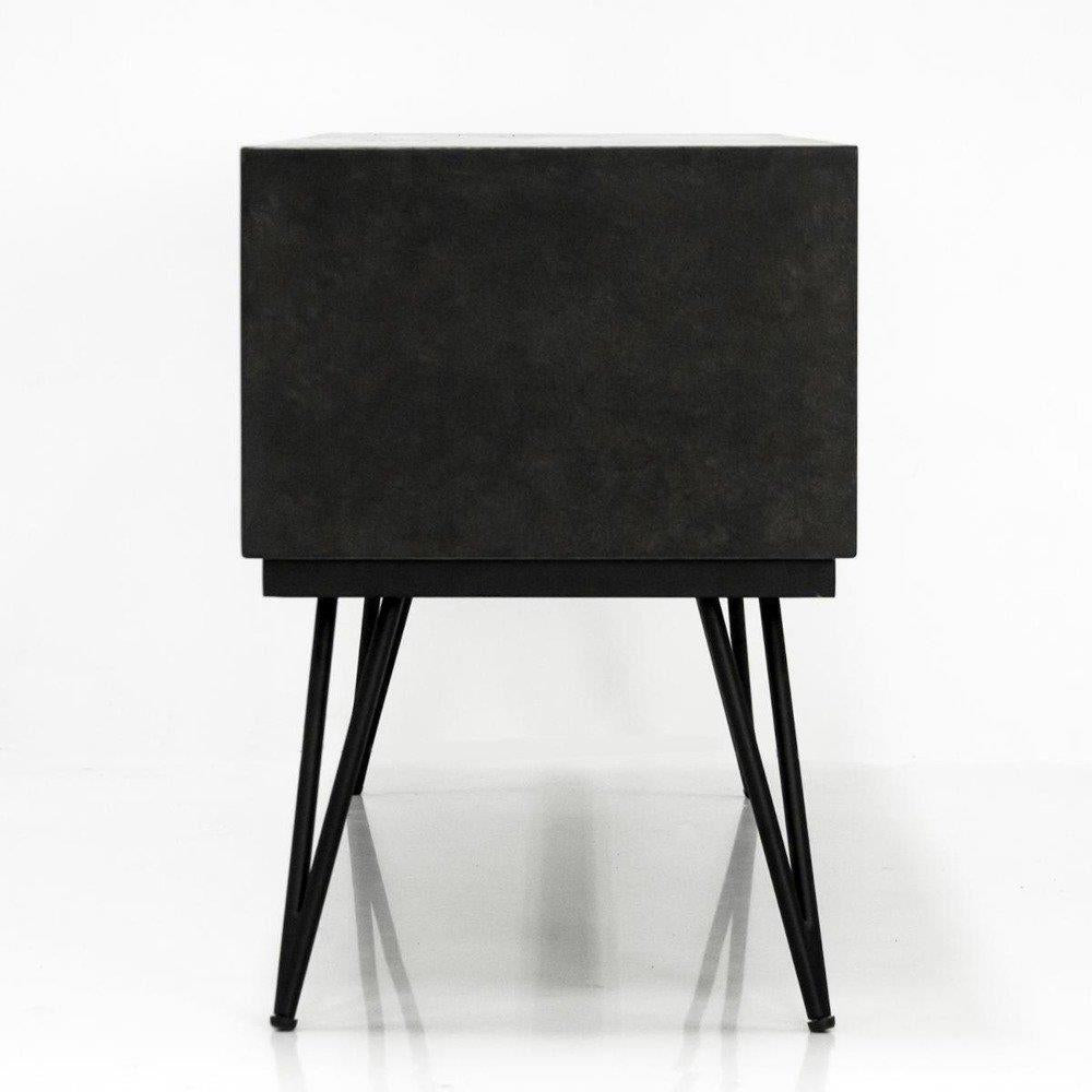 Comoda TV Retro cu Fronturi din Lemn Masiv si Picioare Metalice Livin Hill