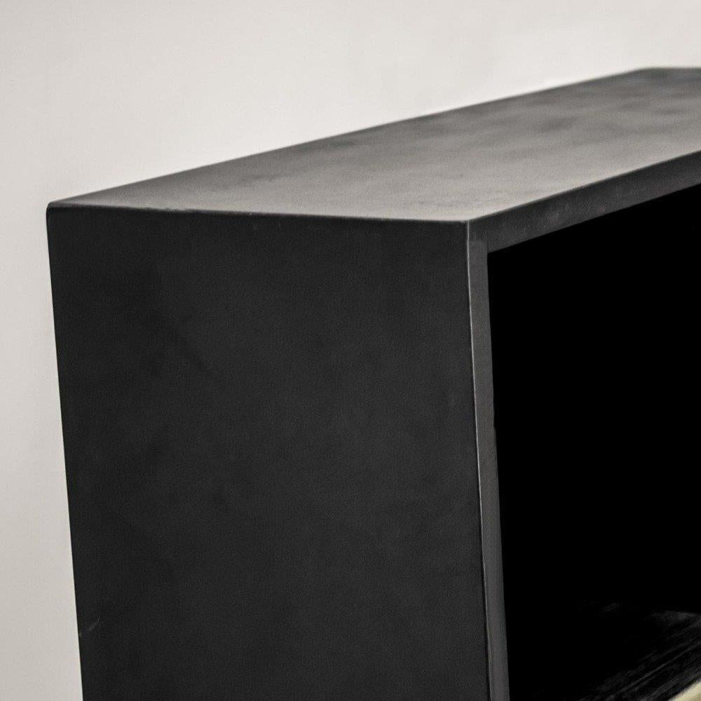 Biblioteca Retro cu Panouri din Lemn Masiv si Picioare Metalice Livin Hill