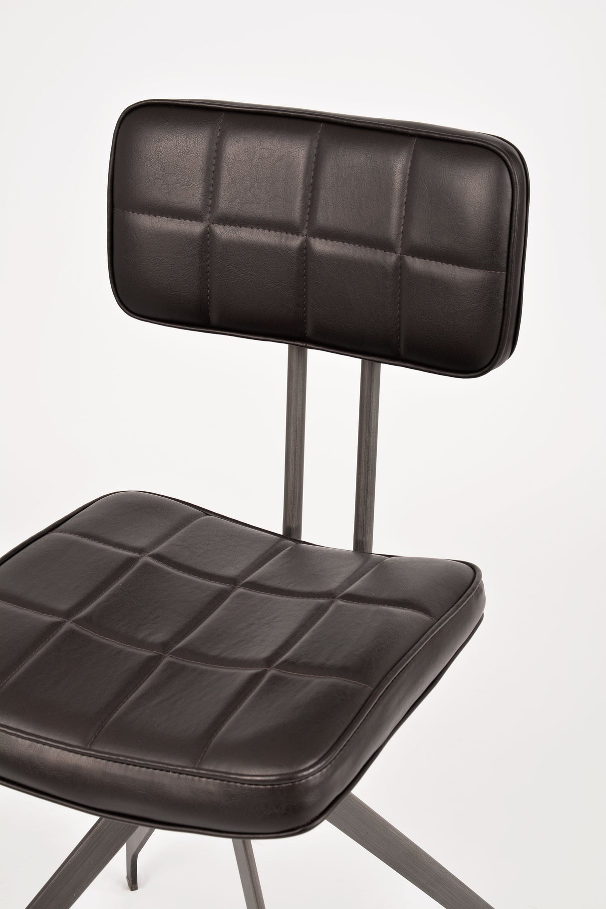 Scaunul Metalic Retro cu Tapiterie de Piele Ecologica Livin Hill