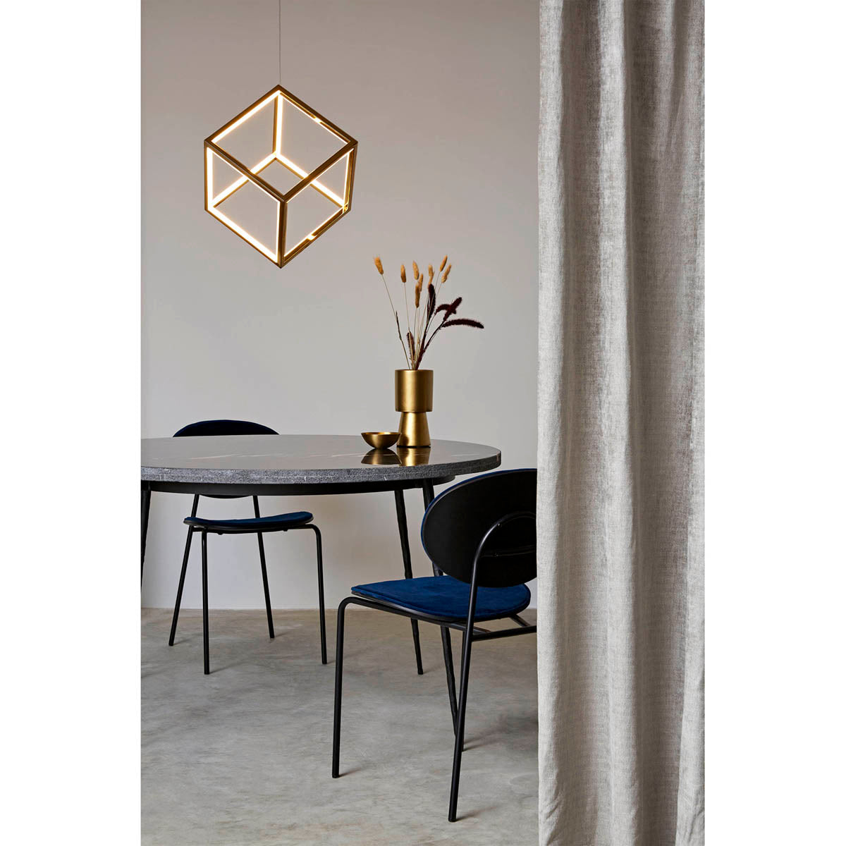 Scaun din Metal Catifea Albastra Thai Natura