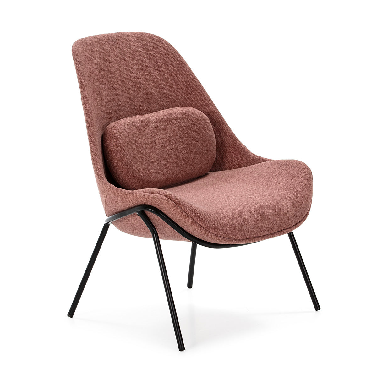 Fotoliu Metal Negru Stofa Roz Compact Thai Natura