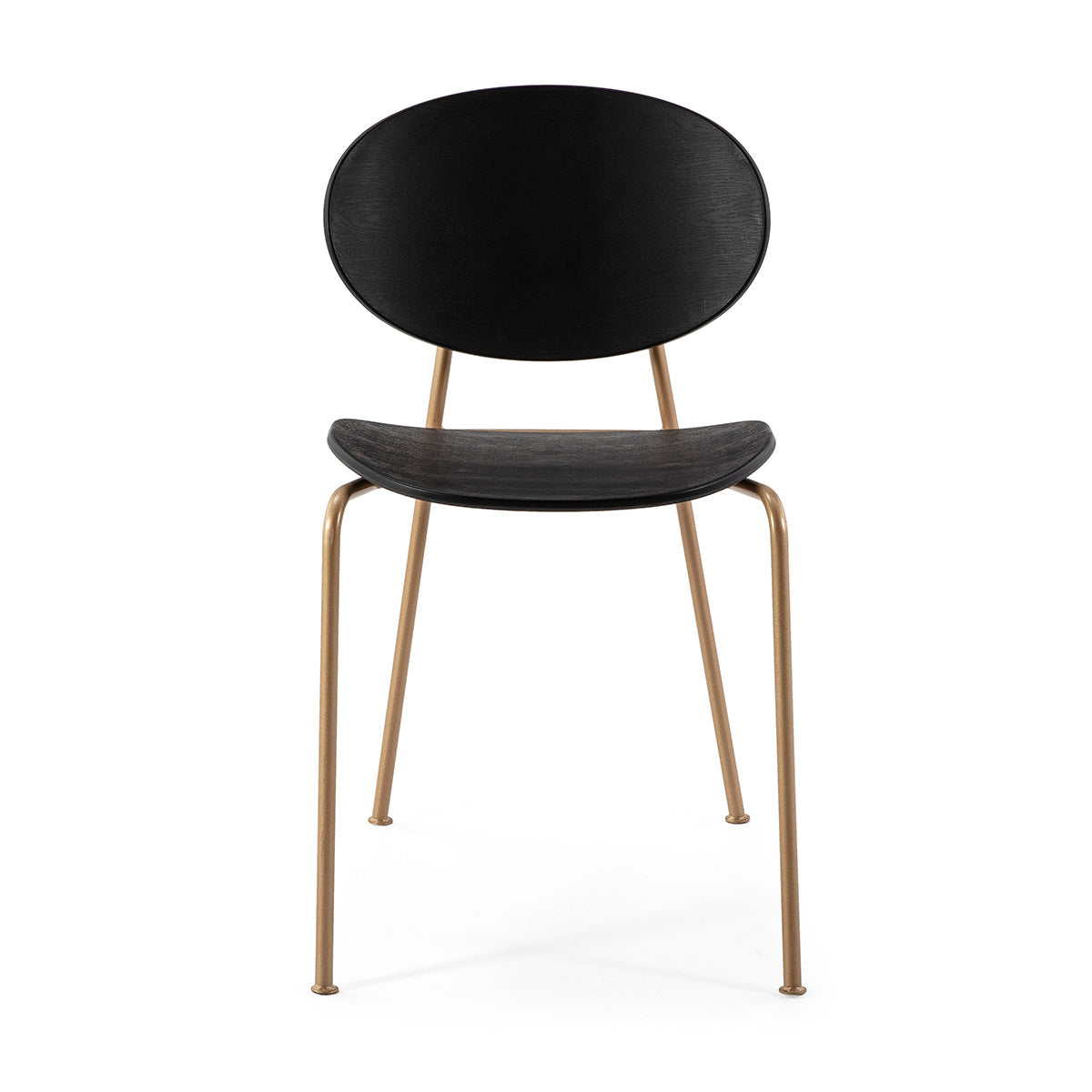 Scaun Negru cu Picioare Aurii Thai Natura