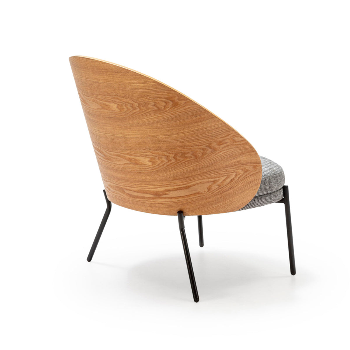 Fotoliu din Stofa Lemn de Fag Gri Natural Negru Thai Natura