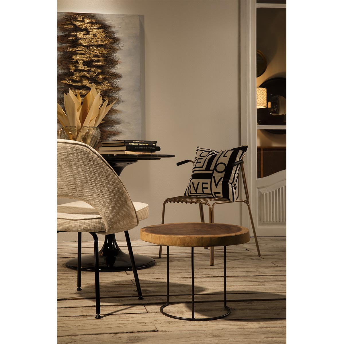 Masa de cafea din Lemn Metal Thai Natura