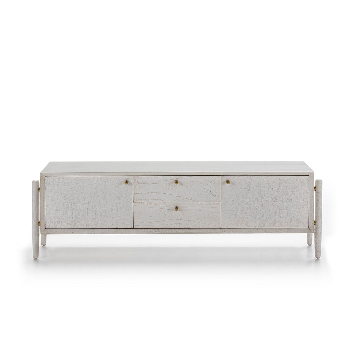 Comoda TV din Lemn Alb cu Spatiu Generos de Depozitare Thai Natura