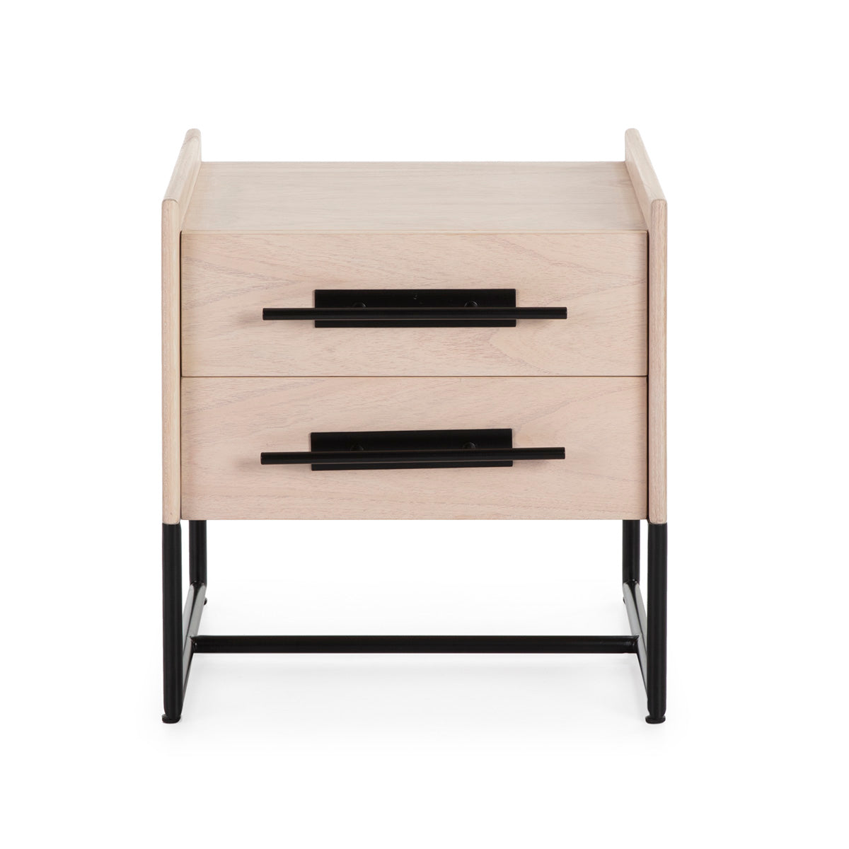 Noptiera Lemn Natural Metal Negru Thai Natura