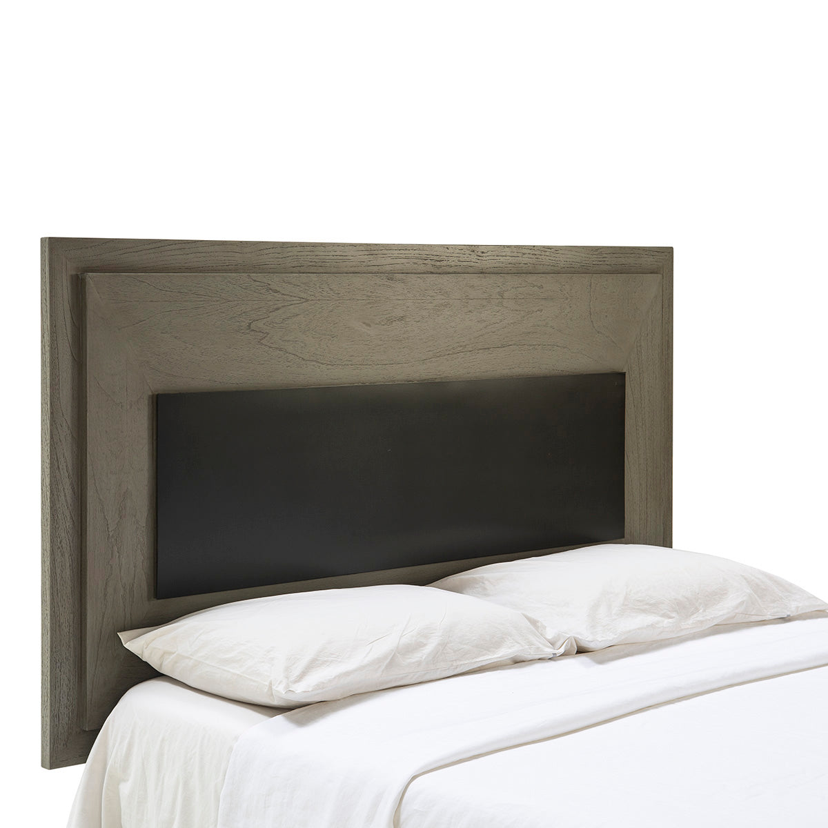 Tablie de Pat din Lemn Gri Metal Negru Thai Natura