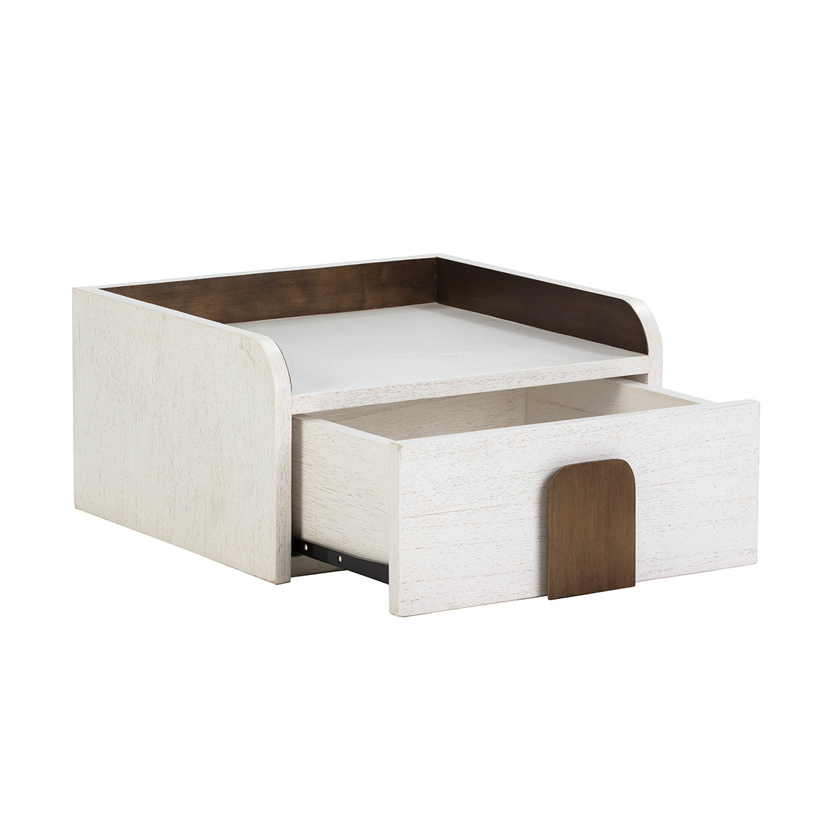 Noptiera din Lemn de Cedru cu Finisaj Alb Auriu Thai Natura