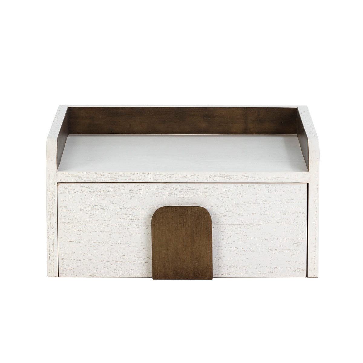 Noptiera din Lemn de Cedru cu Finisaj Alb Auriu Thai Natura