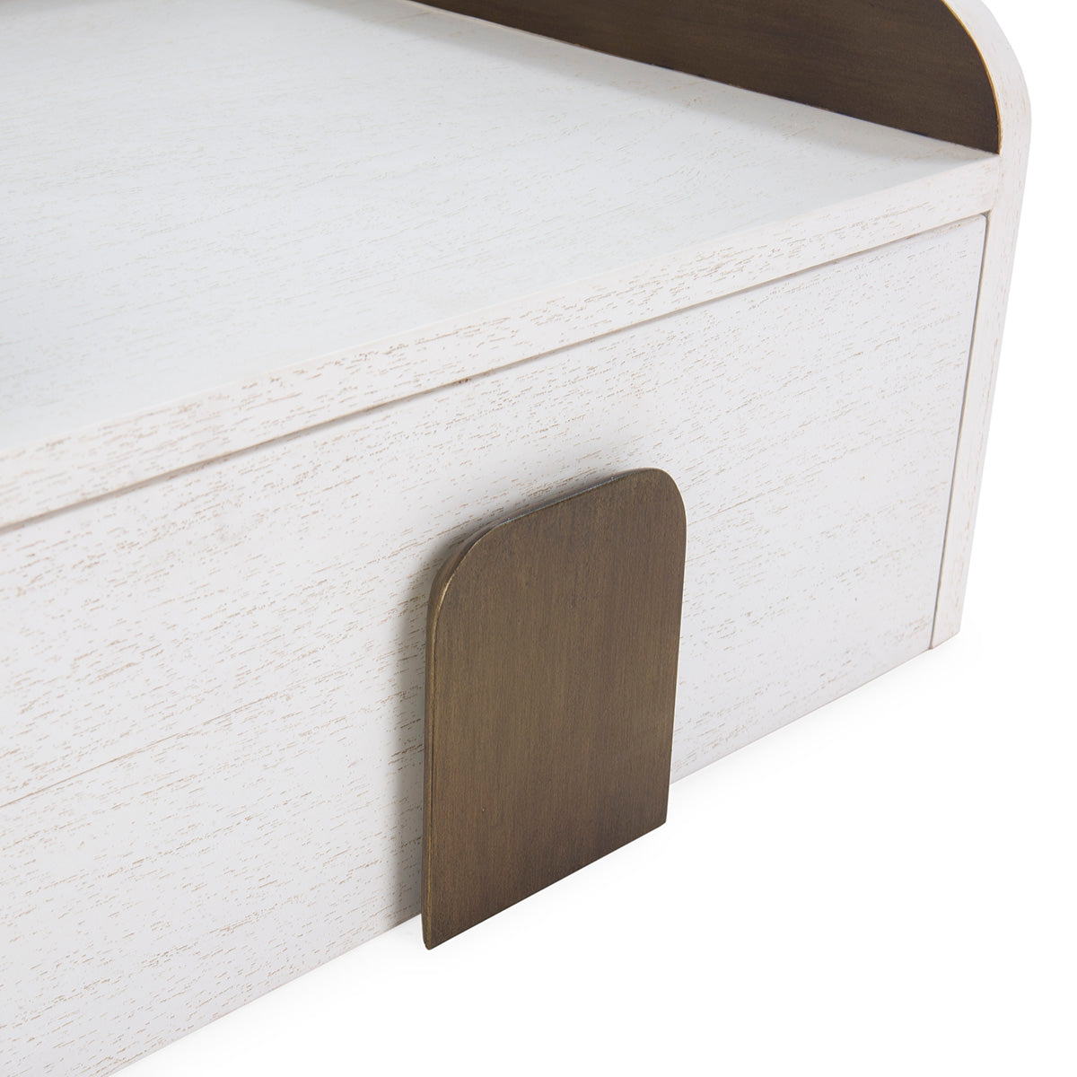 Noptiera din Lemn de Cedru cu Finisaj Alb Auriu Thai Natura