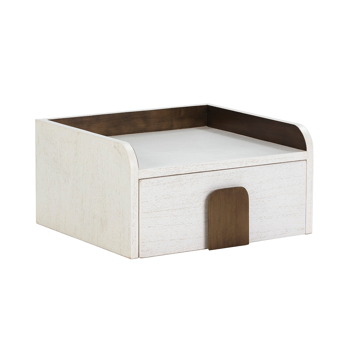 Noptiera din Lemn de Cedru cu Finisaj Alb Auriu Thai Natura