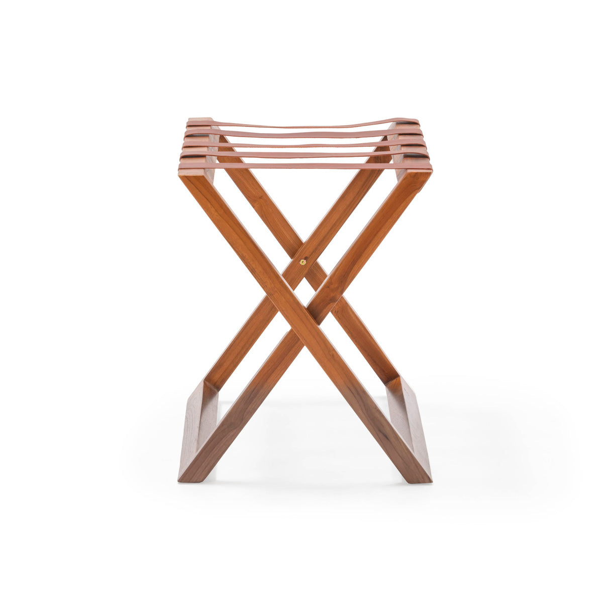 Suport Bagaje din Lemn de Tec cu Piele Thai Natura