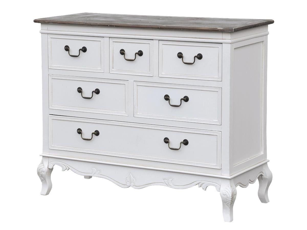 Comoda Provensala din Lemn Patinat si Manere Metalice Livin Hill