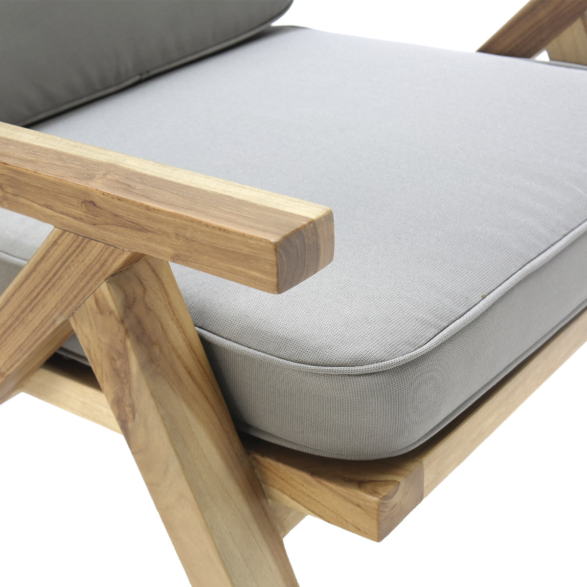 Scaun din Lemn de Tec cu Tapiterie din Stofa Naturala Thai Natura