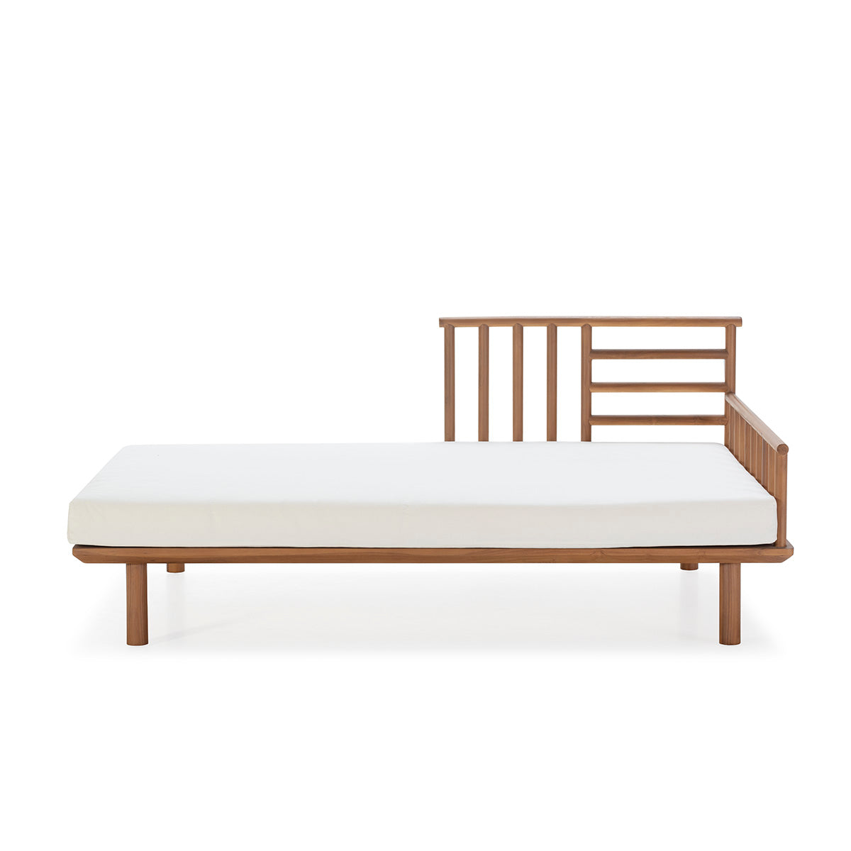 Canapea din Lemn de Tec Tapitata cu Material Textil Thai Natura