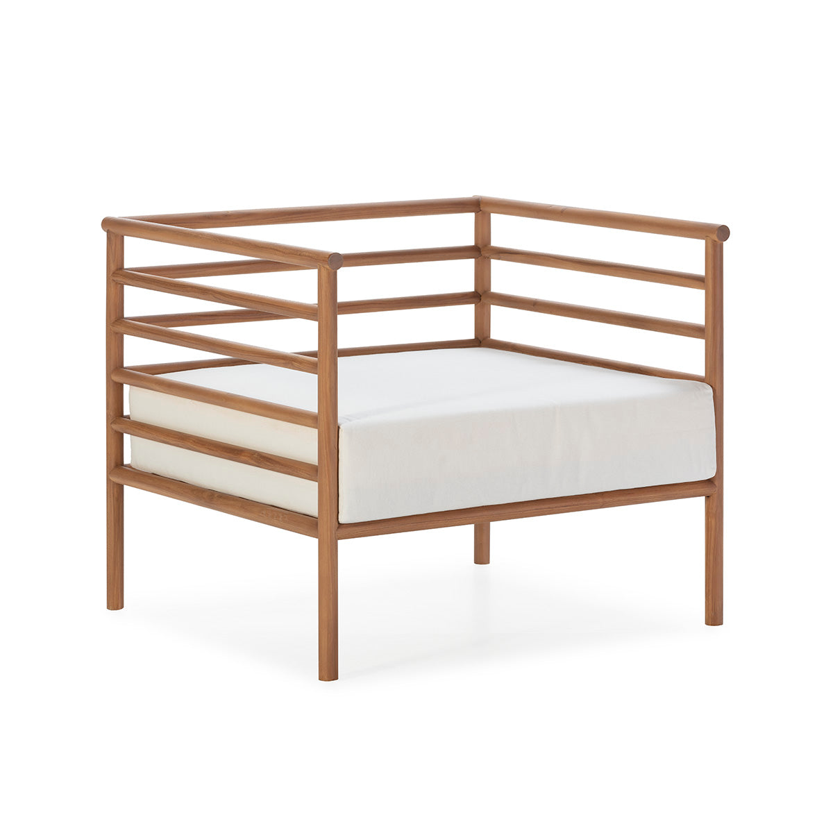 Fotoliu din Lemn de Tec Material Textil Thai Natura