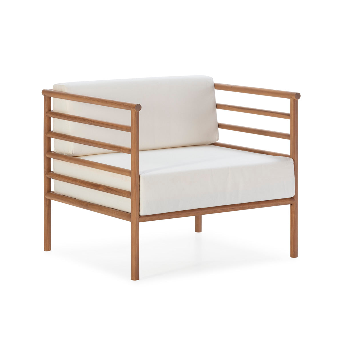 Fotoliu din Lemn de Tec Material Textil Thai Natura