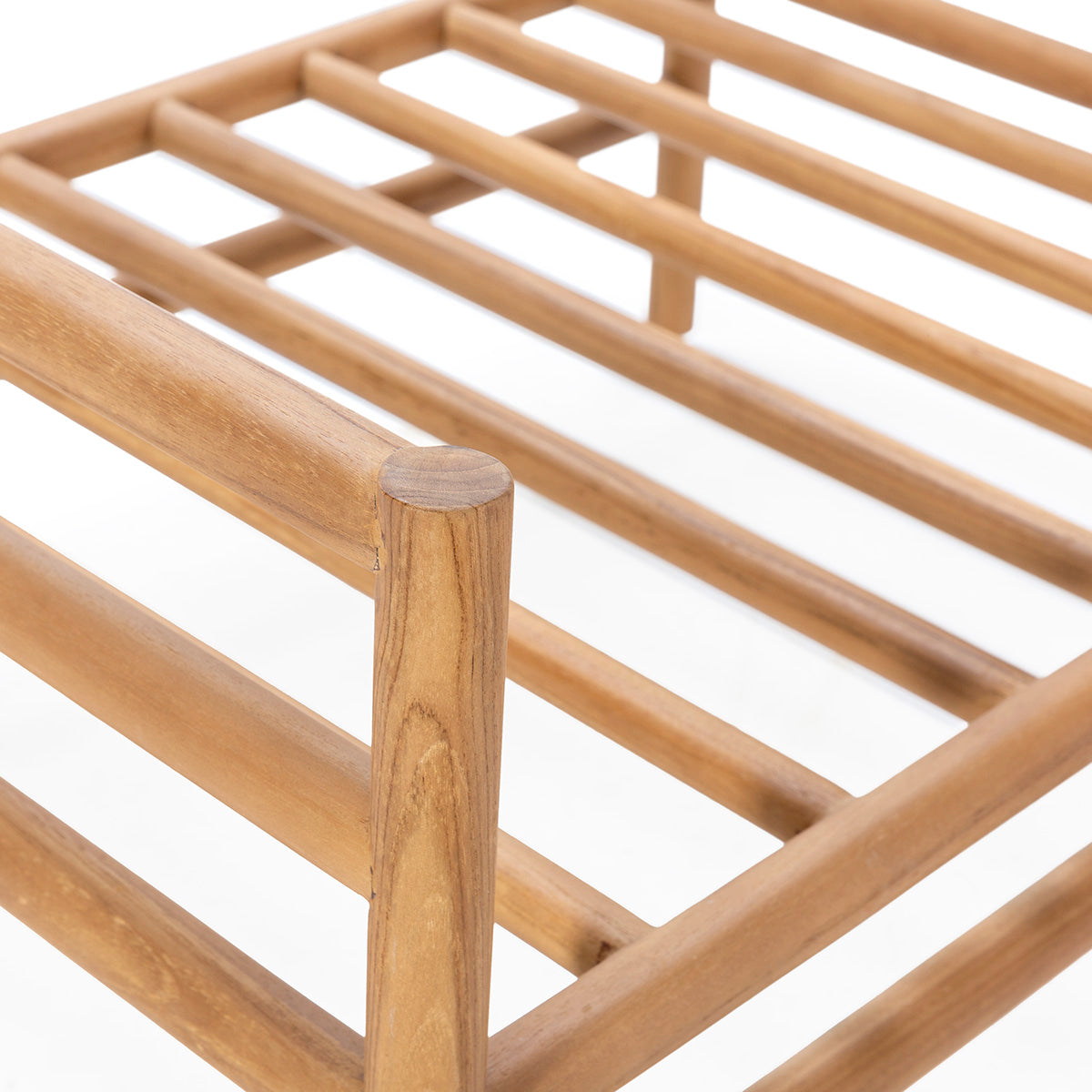 Taburet pentru picioare din Lemn de Tec Material Textil Thai Natura