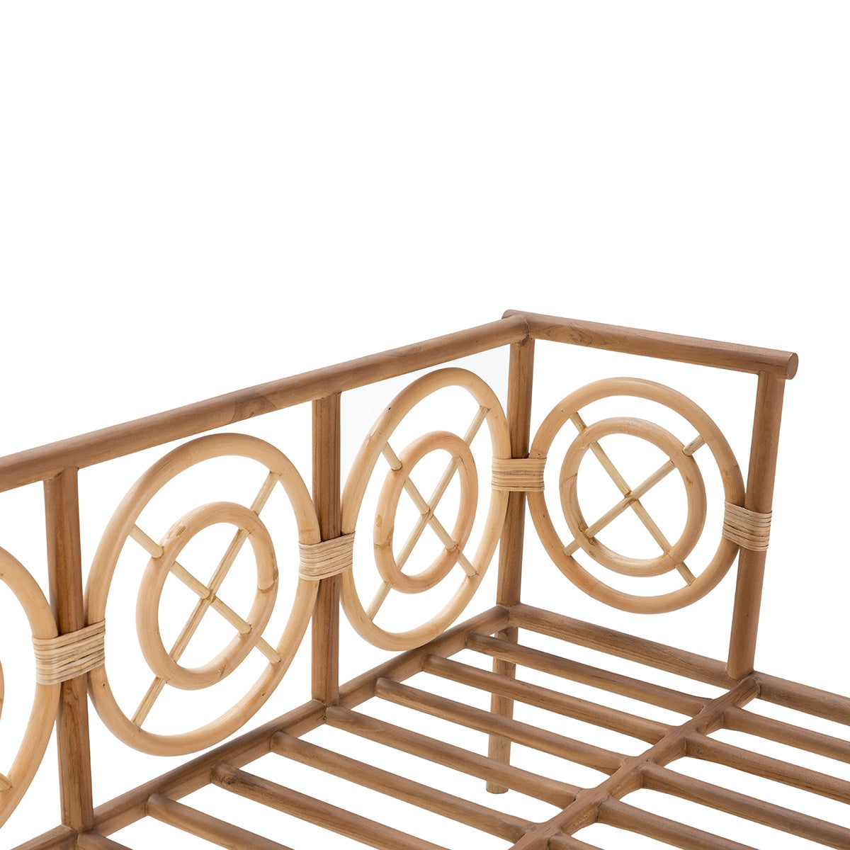 Canapea din Lemn de Tec Material Textil in Culorile Natur Alb Thai Natura