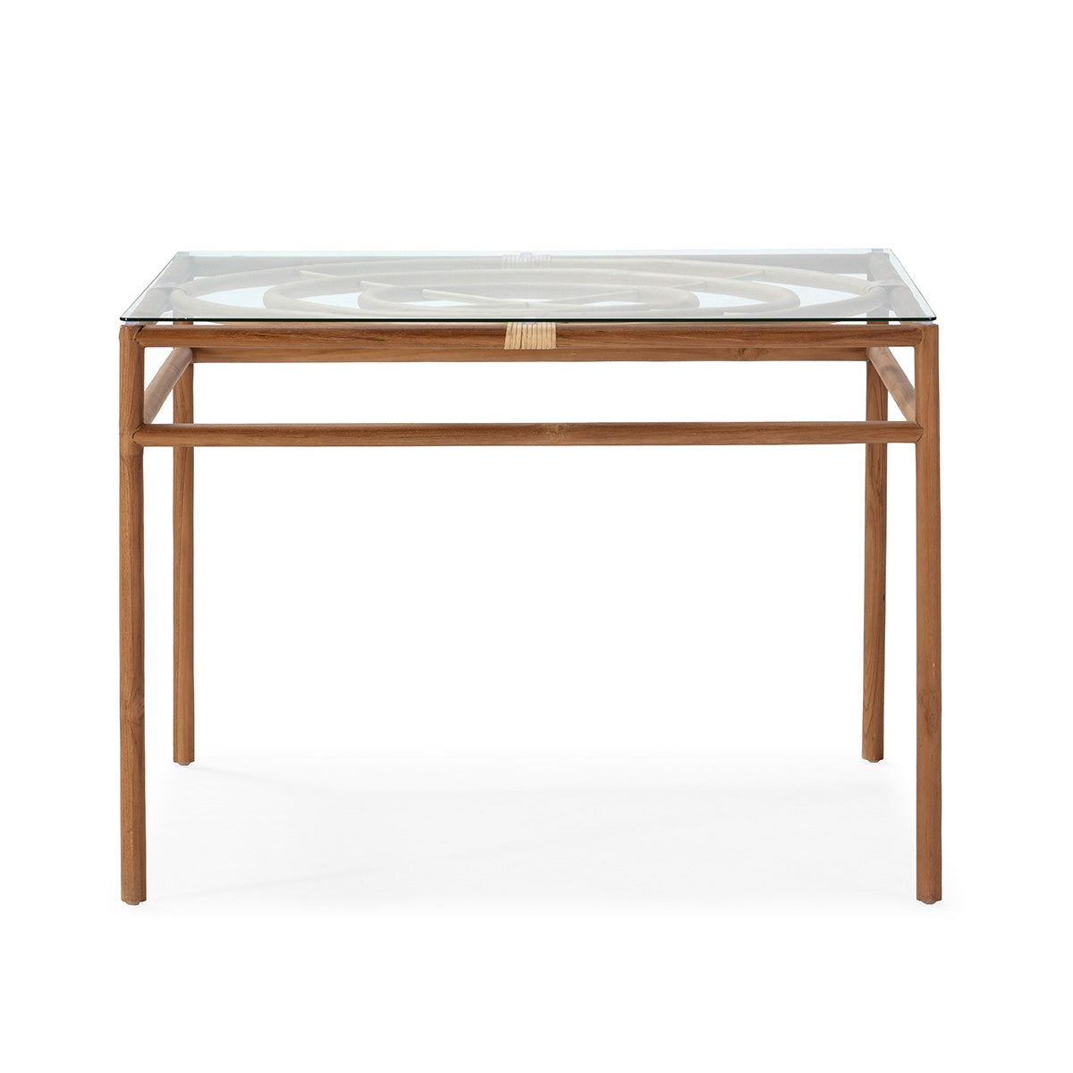 Masa de Dining din Lemn de Tec cu Sticla Securizata Thai Natura