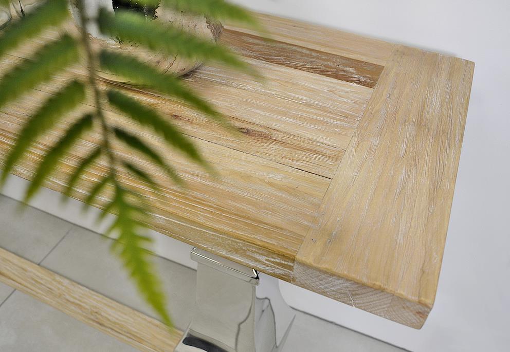 Consola din Lemn Reciclat cu Picioare din Otel Inoxidabil Livin Hill