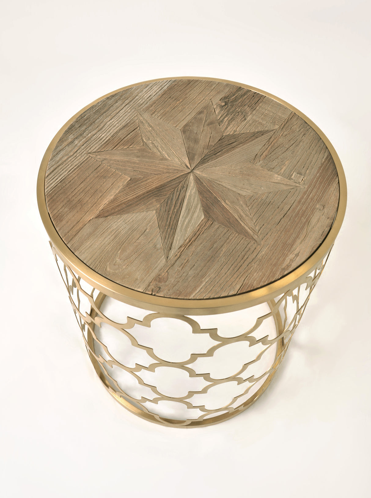 Masa de Cafea din Stejar cu Suport Metalic Glamour Livin Hill