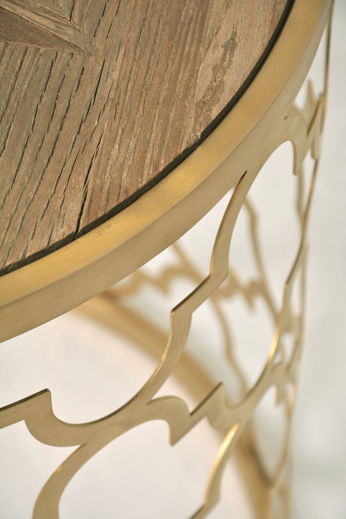 Masa de Cafea din Stejar cu Suport Metalic Glamour Livin Hill