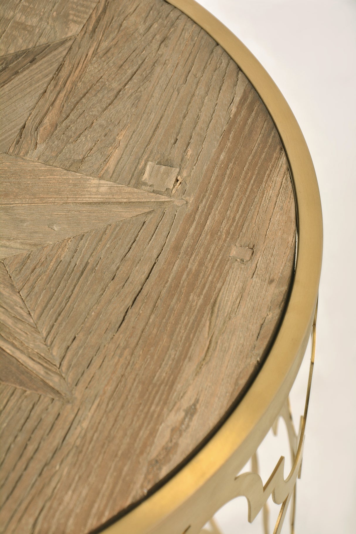 Masa de Cafea din Stejar cu Suport Metalic Glamour Livin Hill