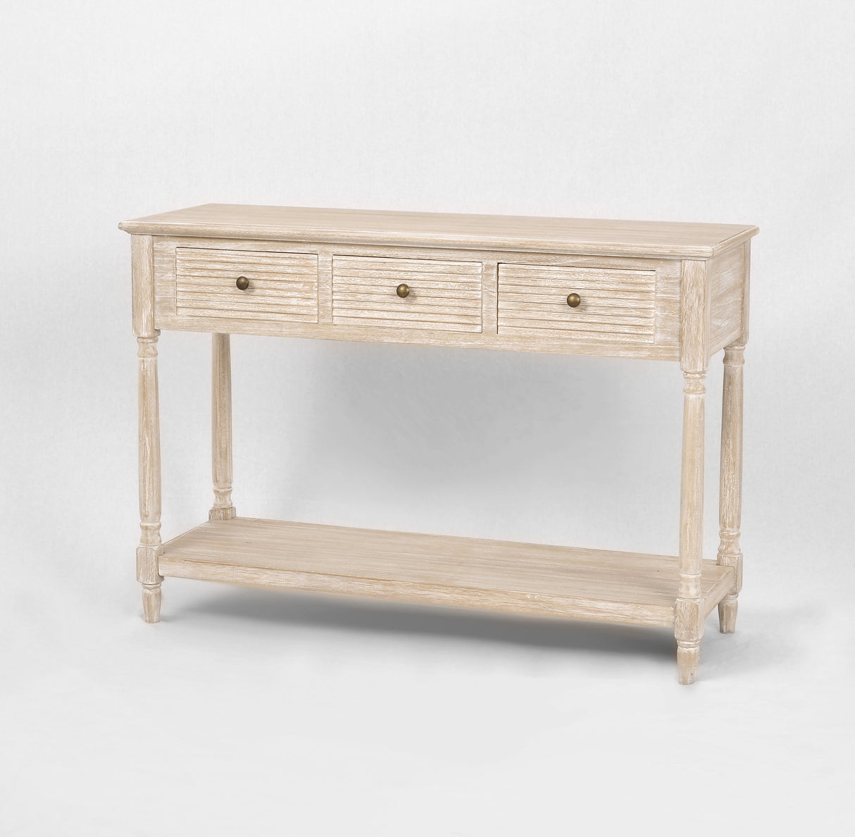 Consola Provence Boho cu Manere Bronz si Shutters Decorative Livin Hill