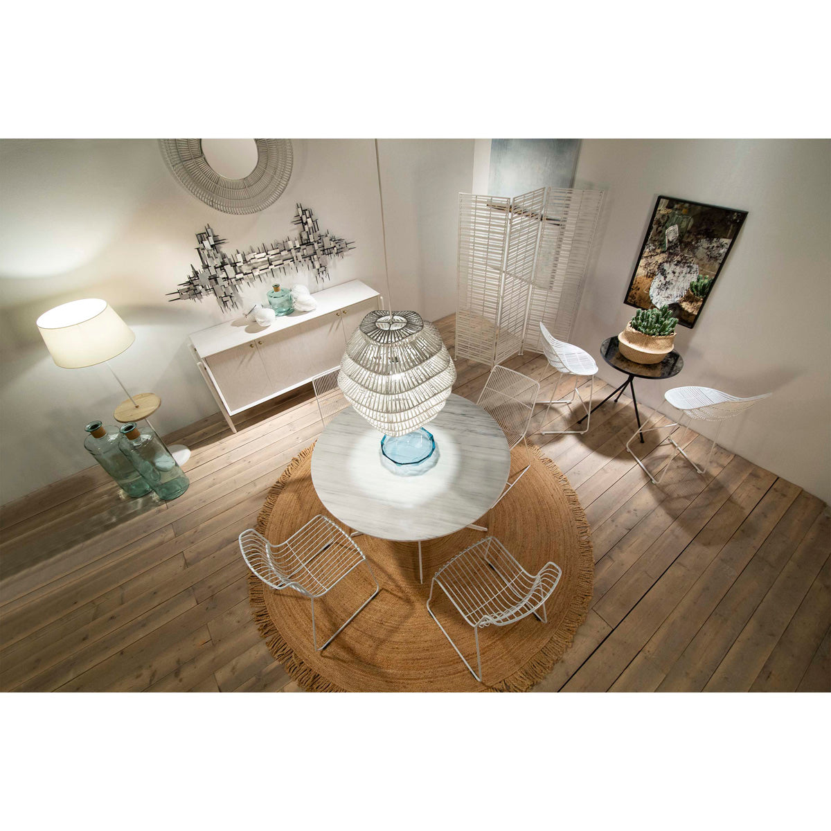 Scaun de Bar din Ratan Alb Modern Thai Natura