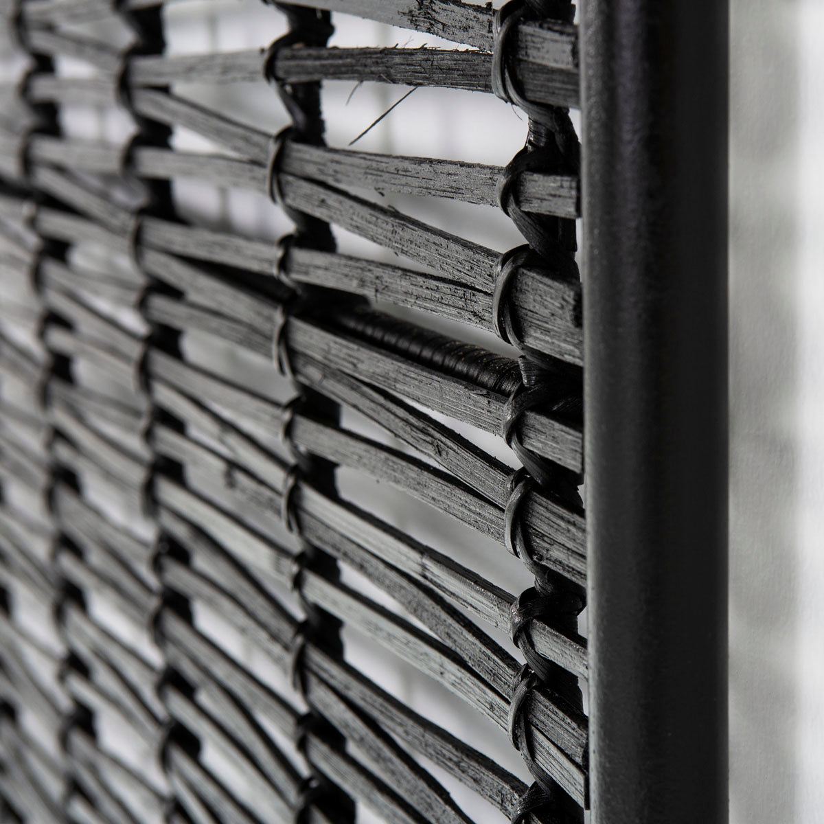 Tablie de Pat din Ratan Metal Negru 160x90 Thai Natura