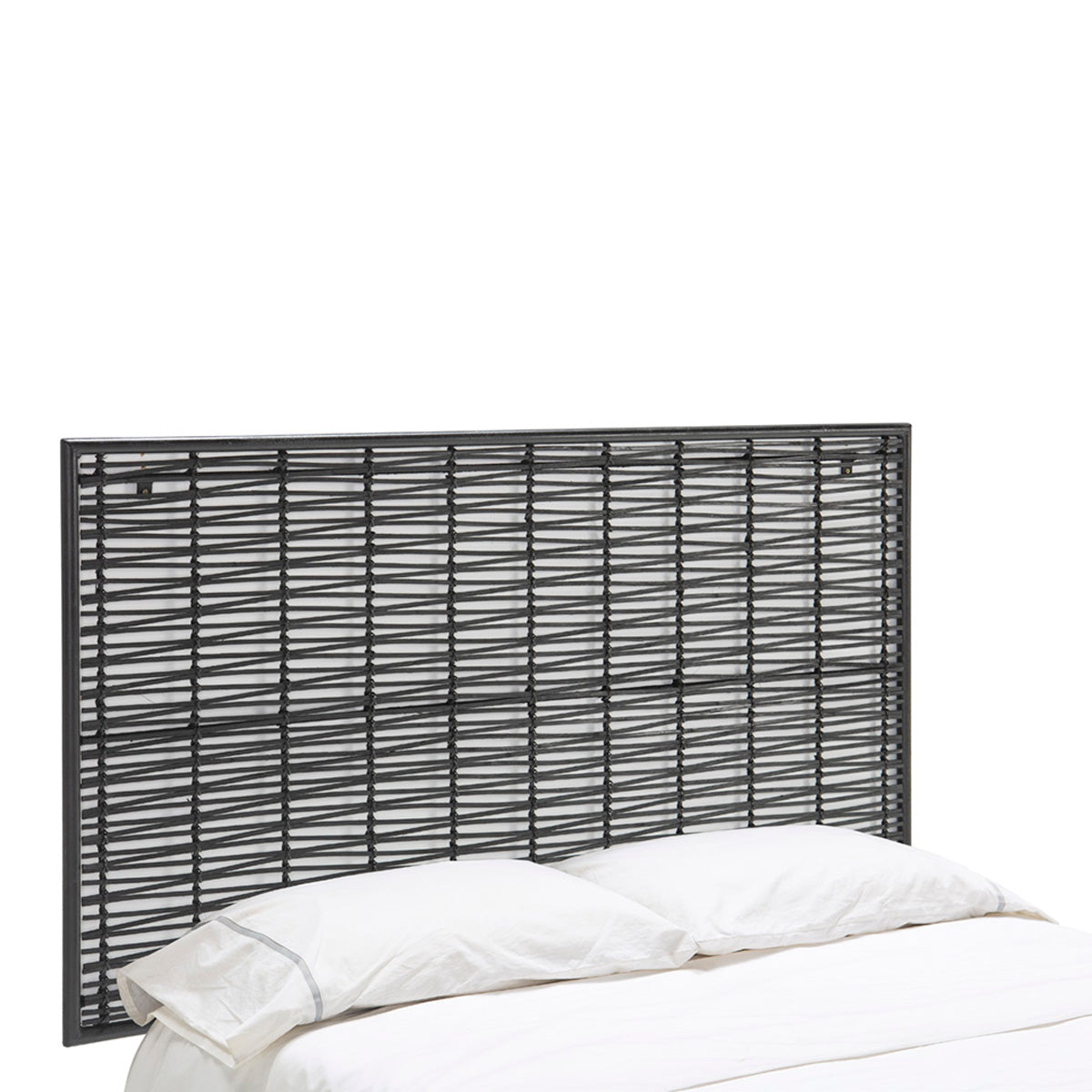 Tablie de Pat din Ratan Metal Negru 160x90 Thai Natura