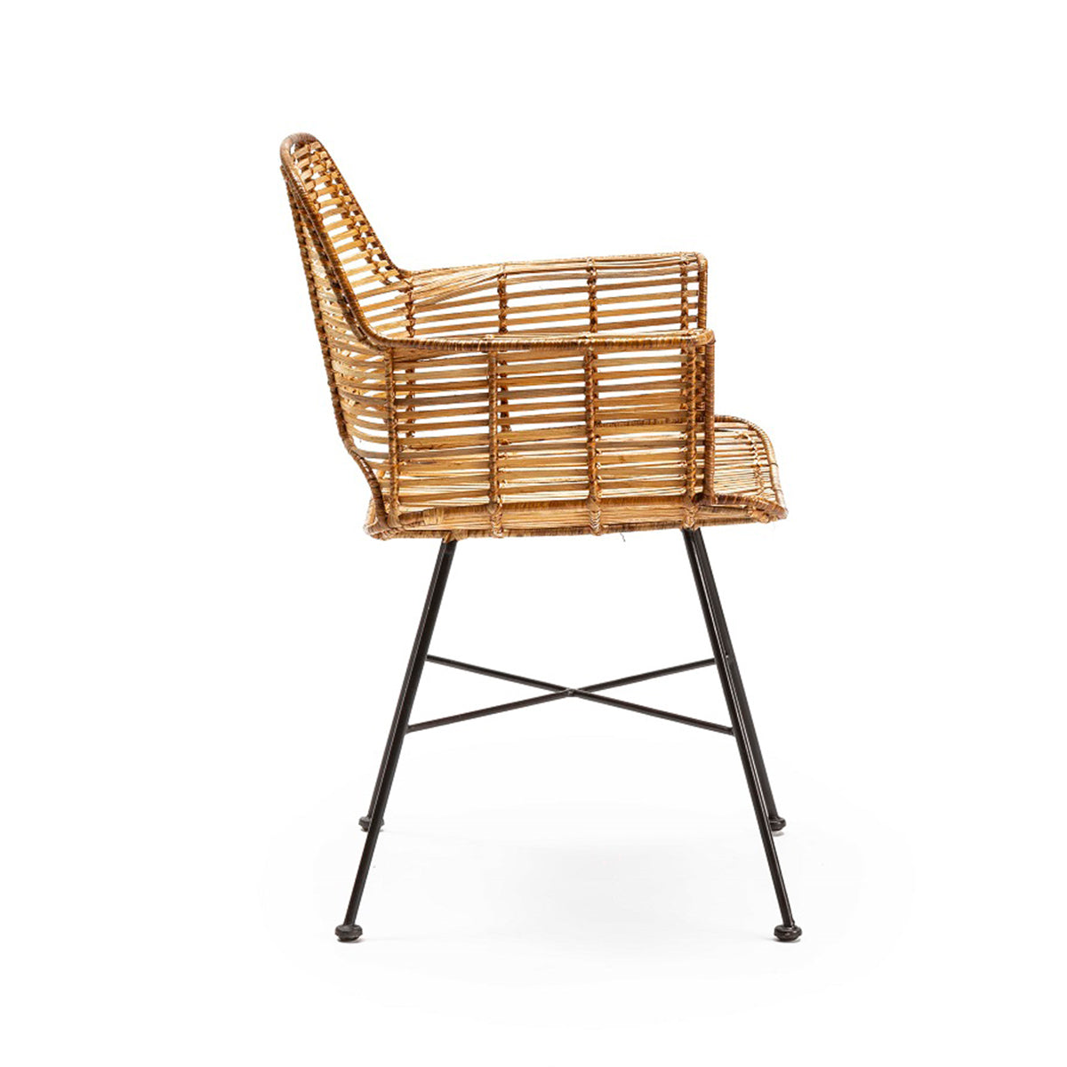 Scaun din Ratan Picioare Negre Thai Natura