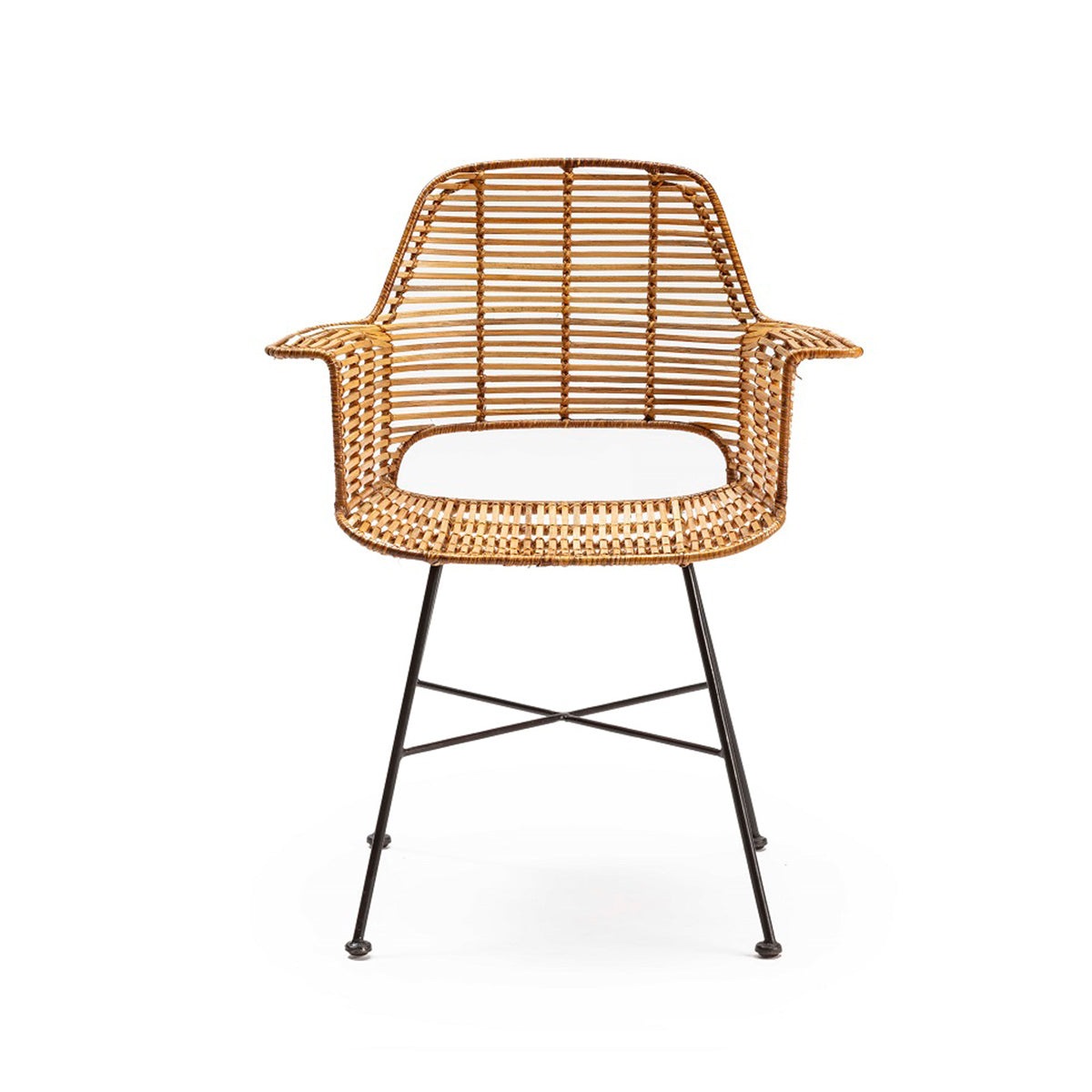 Scaun din Ratan Picioare Negre Thai Natura