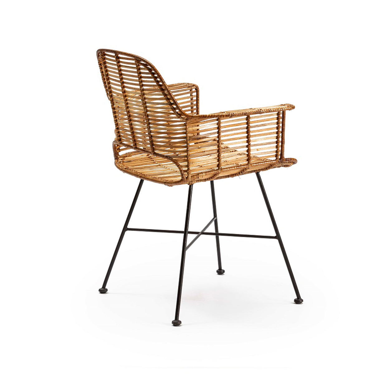 Scaun din Ratan Picioare Negre Thai Natura