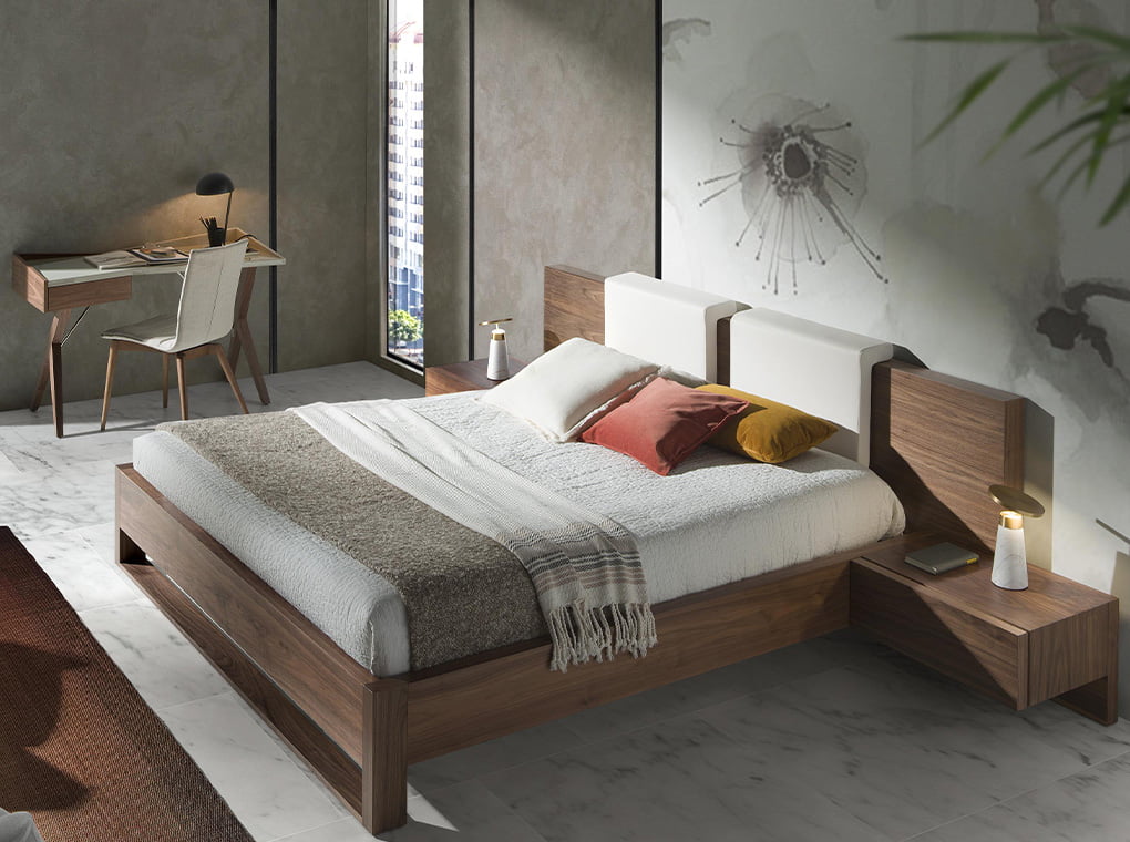 Birou din Nuc cu Blat MDF Gri Perlat Angel Cerda