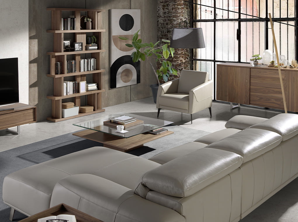 Biblioteca din Lemn de Nuc cu Design Modern Angel Cerda