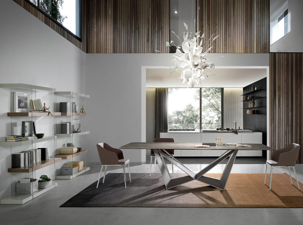 Biblioteca din Lemn de Nuc si Sticla cu Design Modern Angel Cerda