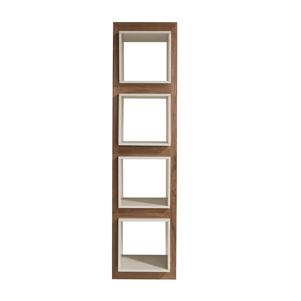 Biblioteca din Nuc cu Rafturi Cubice Angel Cerda