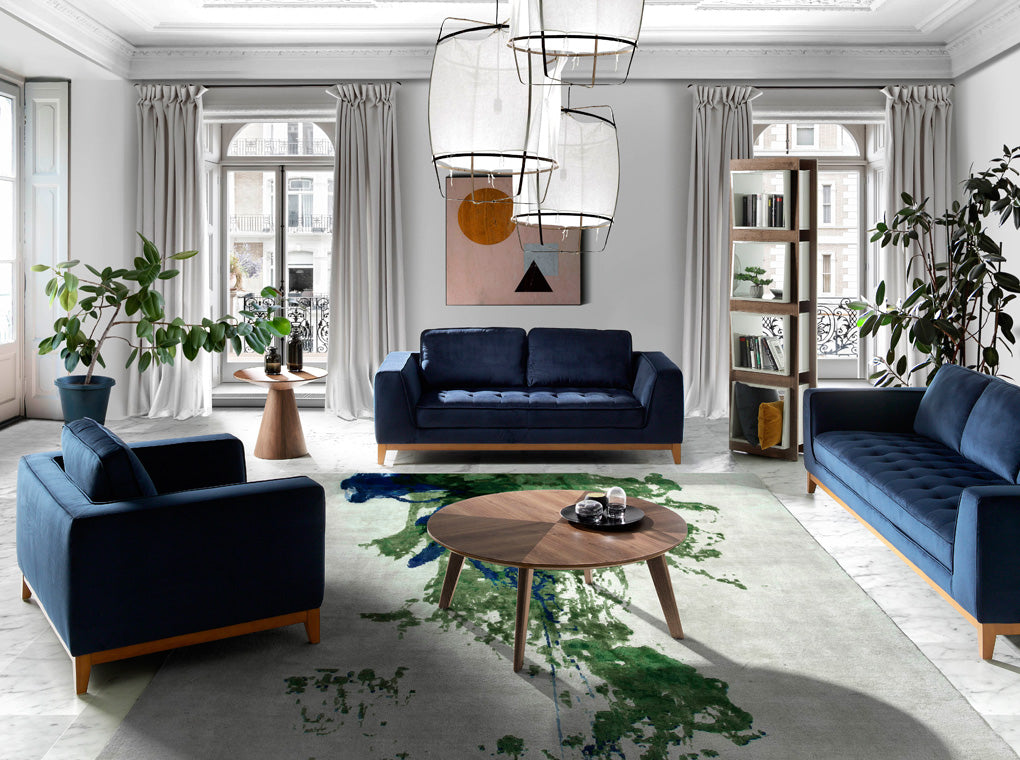 Biblioteca din Nuc cu Rafturi Cubice Angel Cerda