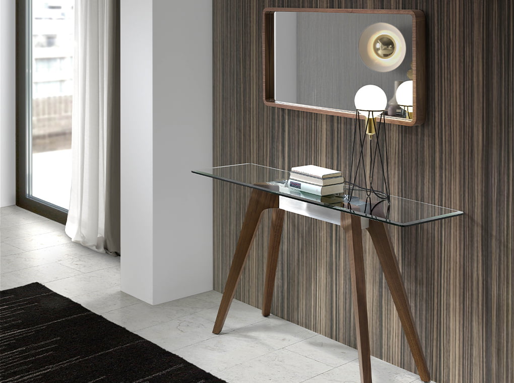 Oglinda de Perete Rectangulara cu Rama de Nuc Angel Cerda