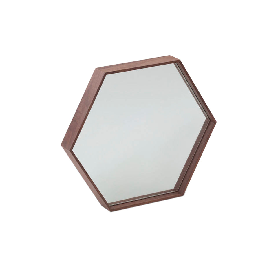 Oglindă de perete hexagonală din nuc natural 46x40 cm 3039 Angel Cerdá