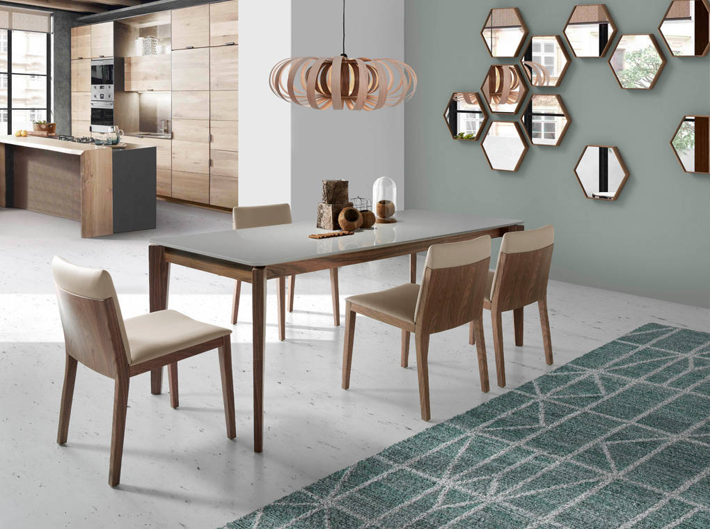 Oglindă de perete hexagonală din nuc natural 46x40 cm 3039 Angel Cerdá